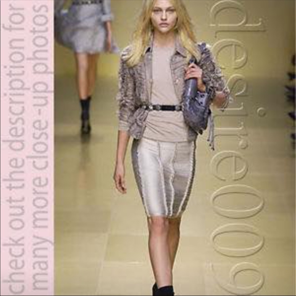 Burberry Prorsum dove grey silk ruched jacket